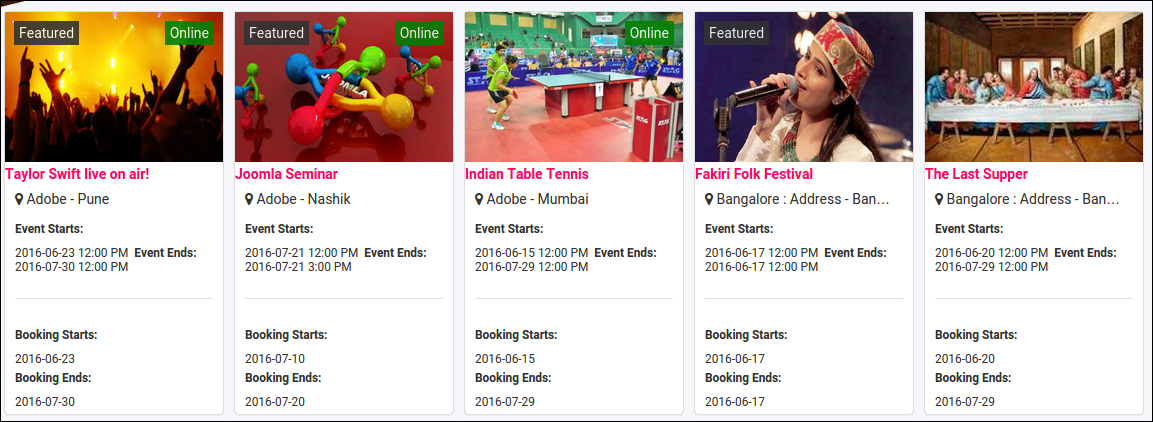JTicketing Demo Pint View