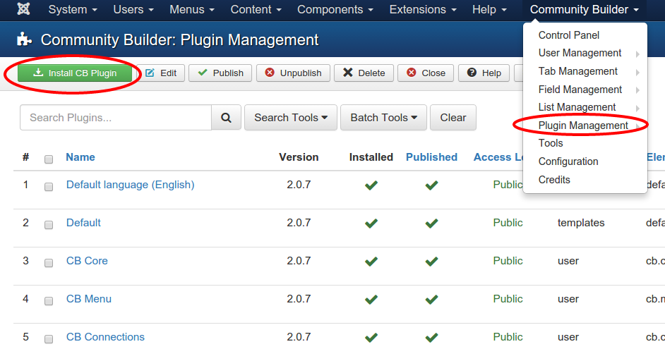 CB plugin manager