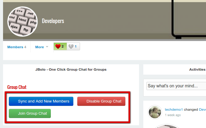 after creating group chat