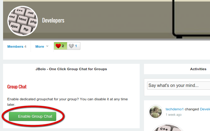 before creating group chat