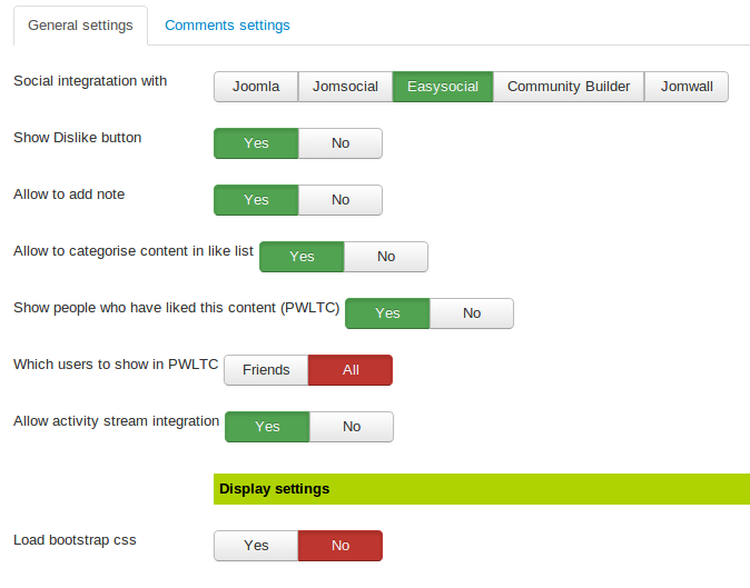 jlike options detail