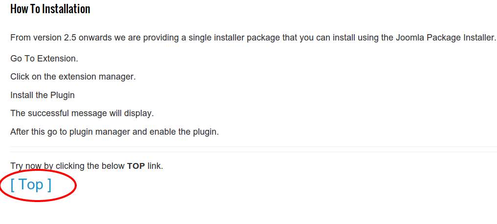 Return to top output