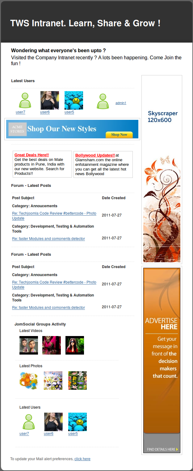 Email Advertising using SocialAds & J!MailAlerts