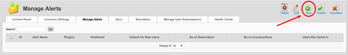 Mange Alerts - Create New Alert Mange Alerts - Create New Alert
