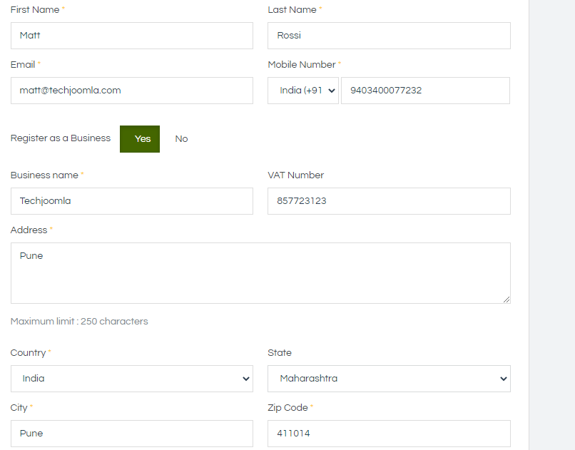 Add functionality to register as a business while purchasing a ticket